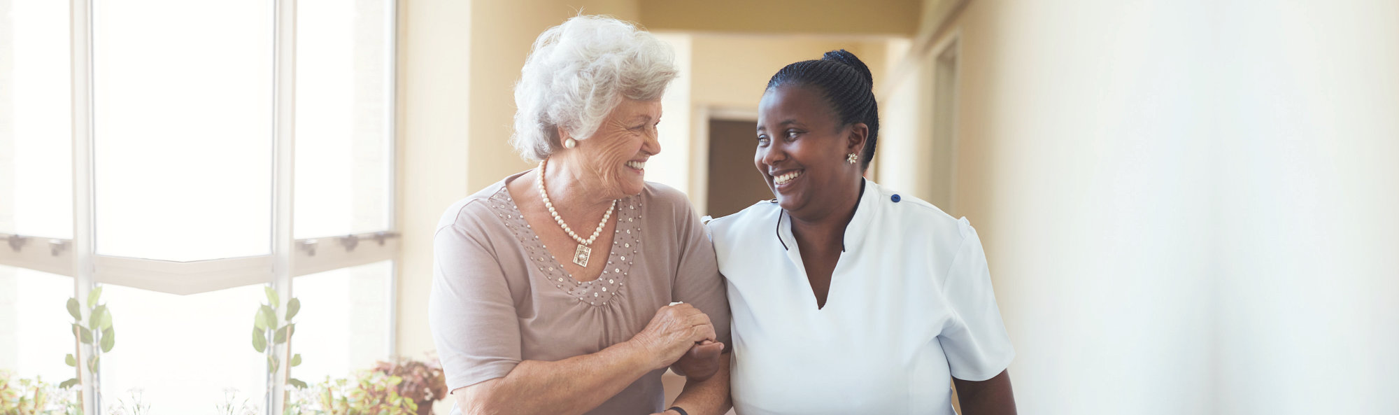 Elderly and female staff